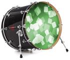 Vinyl Decal Skin Wrap for 22" Bass Kick Drum Head Bokeh Squared Green - DRUM HEAD NOT INCLUDED