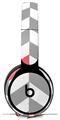 WraptorSkinz Skin Skin Decal Wrap works with Beats Solo Pro (Original) Headphones Chevrons Gray And Coral Skin Only BEATS NOT INCLUDED