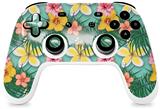 Skin Decal Wrap works with Original Google Stadia Controller Beach Flowers 02 Seafoam Green Skin Only CONTROLLER NOT INCLUDED