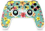 Skin Decal Wrap works with Original Google Stadia Controller Beach Flowers Seafoam Green Skin Only CONTROLLER NOT INCLUDED