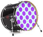 Vinyl Decal Skin Wrap for 20" Bass Kick Drum Head Kearas Polka Dots Purple And Blue - DRUM HEAD NOT INCLUDED