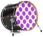 Vinyl Decal Skin Wrap for 20" Bass Kick Drum Head Kearas Polka Dots Purple On Cream - DRUM HEAD NOT INCLUDED