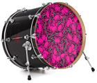 Vinyl Decal Skin Wrap for 20" Bass Kick Drum Head Scattered Skulls Hot Pink - DRUM HEAD NOT INCLUDED