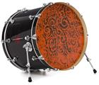 Vinyl Decal Skin Wrap for 20" Bass Kick Drum Head Folder Doodles Burnt Orange - DRUM HEAD NOT INCLUDED