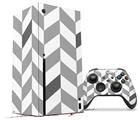 WraptorSkinz Skin Wrap compatible with the 2020 XBOX Series X Console and Controller Chevrons Gray And Charcoal (XBOX NOT INCLUDED)