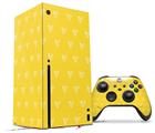 WraptorSkinz Skin Wrap compatible with the 2020 XBOX Series X Console and Controller Hearts Yellow On White (XBOX NOT INCLUDED)