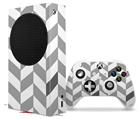 WraptorSkinz Skin Wrap compatible with the 2020 XBOX Series S Console and Controller Chevrons Gray And Charcoal (XBOX NOT INCLUDED)