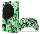 WraptorSkinz Skin Wrap compatible with the 2020 XBOX Series S Console and Controller Scene Kid Sketches Green (XBOX NOT INCLUDED)