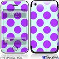 iPhone 3GS Skin - Kearas Polka Dots Purple And Blue