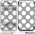 iPhone 3GS Skin - Kearas Polka Dots Whtie On Gray
