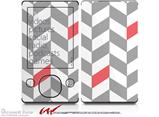 Chevrons Gray And Coral - Decal Style skin fits Zune 80/120GB  (ZUNE SOLD SEPARATELY)