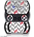 Chevrons Gray And Coral - Decal Style Skins (fits Sony PSPgo)