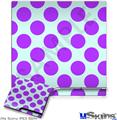 Decal Skin compatible with Sony PS3 Slim Kearas Polka Dots Purple And Blue