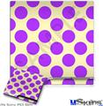 Decal Skin compatible with Sony PS3 Slim Kearas Polka Dots Purple On Cream
