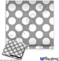 Decal Skin compatible with Sony PS3 Slim Kearas Polka Dots Whtie On Gray