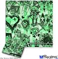 Decal Skin compatible with Sony PS3 Slim Scene Kid Sketches Green
