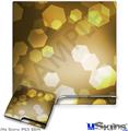 Decal Skin compatible with Sony PS3 Slim Bokeh Hex Yellow