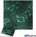 Decal Skin compatible with Sony PS3 Slim Bokeh Music Seafoam Green
