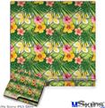 Decal Skin compatible with Sony PS3 Slim Beach Flowers 02 Sage Green