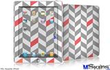 iPad Skin - Chevrons Gray And Coral