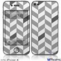 iPhone 4 Decal Style Vinyl Skin - Chevrons Gray And Charcoal (DOES NOT fit newer iPhone 4S)