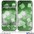 iPhone 4 Decal Style Vinyl Skin - Bokeh Squared Green (DOES NOT fit newer iPhone 4S)