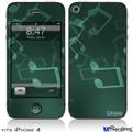 iPhone 4 Decal Style Vinyl Skin - Bokeh Music Seafoam Green (DOES NOT fit newer iPhone 4S)