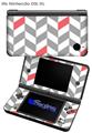 Chevrons Gray And Coral - Decal Style Skin fits Nintendo DSi XL (DSi SOLD SEPARATELY)