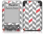 Chevrons Gray And Coral - Decal Style Skin fits Amazon Kindle 3 Keyboard (with 6 inch display)