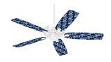 Skull Checker Blue - Ceiling Fan Skin Kit fits most 42 inch fans (FAN and BLADES SOLD SEPARATELY)