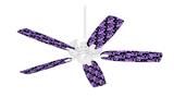 Skull Checker Purple - Ceiling Fan Skin Kit fits most 42 inch fans (FAN and BLADES SOLD SEPARATELY)