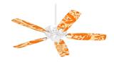 Skull Sketches Orange - Ceiling Fan Skin Kit fits most 42 inch fans (FAN and BLADES SOLD SEPARATELY)