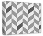Gallery Wrapped 11x14x1.5  Canvas Art - Chevrons Gray And Charcoal