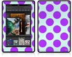 Amazon Kindle Fire (Original) Decal Style Skin - Kearas Polka Dots Purple And Blue