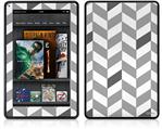 Amazon Kindle Fire (Original) Decal Style Skin - Chevrons Gray And Charcoal