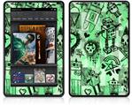 Amazon Kindle Fire (Original) Decal Style Skin - Scene Kid Sketches Green