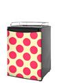 Kegerator Skin - Kearas Polka Dots Pink On Cream (fits medium sized dorm fridge and kegerators)