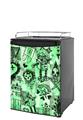 Kegerator Skin - Scene Kid Sketches Green (fits medium sized dorm fridge and kegerators)