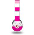 WraptorSkinz Skin Decal Wrap compatible with Beats Solo HD (Original) Psycho Stripes Hot Pink and White (HEADPHONES NOT INCLUDED)