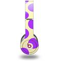 WraptorSkinz Skin Decal Wrap compatible with Beats Solo HD (Original) Kearas Polka Dots Purple On Cream (HEADPHONES NOT INCLUDED)