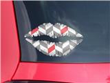 Lips Decal 9x5.5 Chevrons Gray And Coral