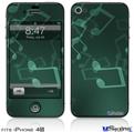 iPhone 4S Decal Style Vinyl Skin - Bokeh Music Seafoam Green