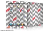 iPad Skin - Chevrons Gray And Coral (fits iPad2 and iPad3)