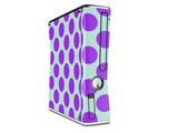 Kearas Polka Dots Purple And Blue Decal Style Skin for XBOX 360 Slim Vertical