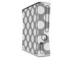 Kearas Polka Dots Whtie On Gray Decal Style Skin for XBOX 360 Slim Vertical