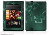 Bokeh Music Seafoam GreenDecal Style Skin fits 2012 Amazon Kindle Fire HD 7 inch