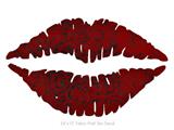 Folder Doodles Red Dark - Kissing Lips Fabric Wall Skin Decal measures 24x15 inches