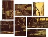 Vincent Van Gogh Gennup - 7 Piece Fabric Peel and Stick Wall Skin Art (50x38 inches)