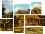 Vincent Van Gogh Stooping Woman - 7 Piece Fabric Peel and Stick Wall Skin Art (50x38 inches)