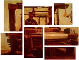 Vincent Van Gogh Weaver - 7 Piece Fabric Peel and Stick Wall Skin Art (50x38 inches)